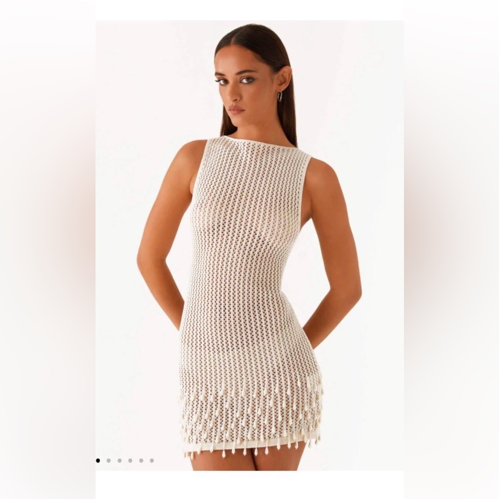 Peppermayo Cream Crochet Knit Top